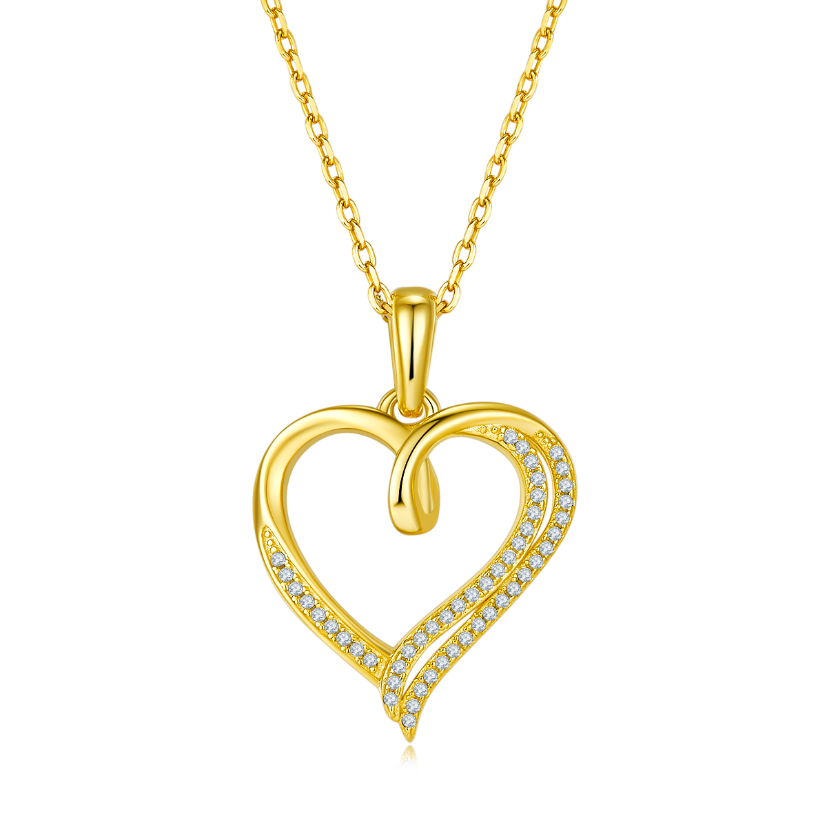 Multi core Love Pendant S925 Silver Moissanite Grade D 0.15CT